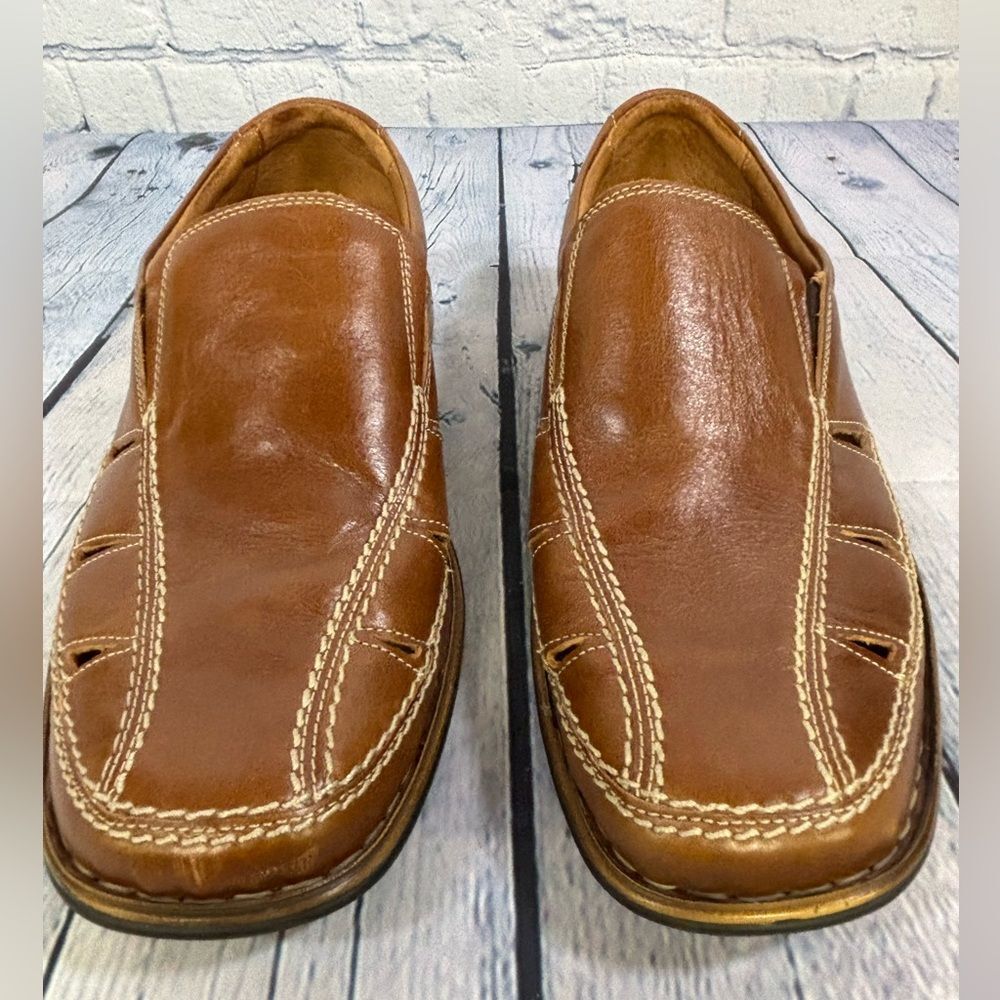 Josef Seibel (43) Chestnut Leather Fisherman Slip-on Classic Loafers Shoes 9.5